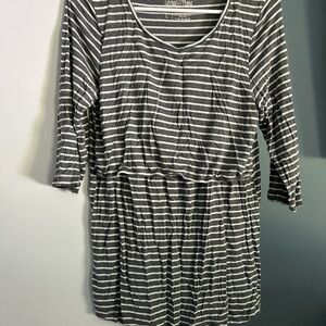 Latched Mama Gray Striped Top
